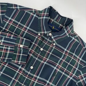 Ralph Lauren Men's Plaid Button Down Shirt Long Sleeve Casual‎ Top Size M